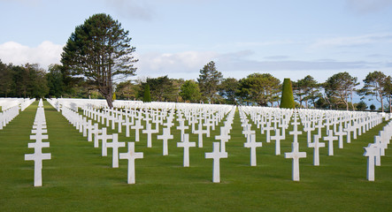 Fototapeta na wymiar Amerykański cmentarz na Omaha Beach, Normany France