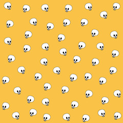 Halloween vector wallpaper with skulls