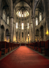 Fototapeta premium Interior of Santa Maria del Mar in Hdr