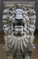 Stone statue of a lion