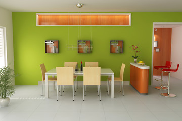 3d modern dining room