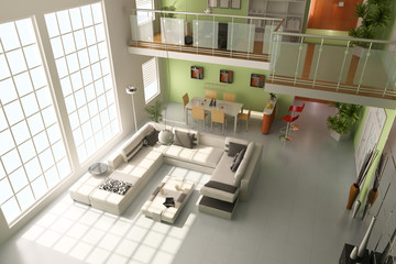 3d modern living room