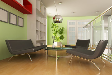 3d modern living room