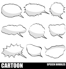 cartoon speech bubbles set