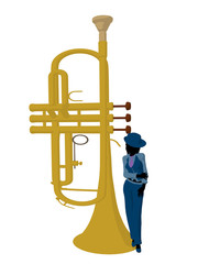 African American Jazz Musician Illustration