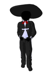 Mariachi Boy Silhouette Illustration