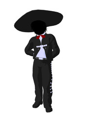 Mariachi Boy Silhouette Illustration