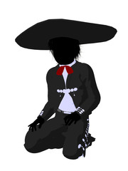Mariachi Boy Silhouette Illustration