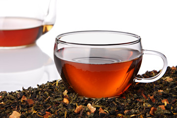 Cup of tea with teapot