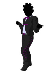 African American Girl Mariachi Silhouette Illustration