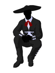 Male Mariachi Silhouette Illustration