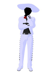African American Mariachi Silhouette Illustration