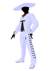 African American Mariachi Silhouette Illustration