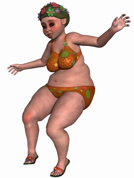 Weinbliche Fantasie Figur im Badeanzug