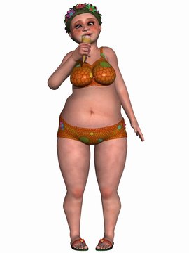 Weinbliche Fantasie Figur im Badeanzug