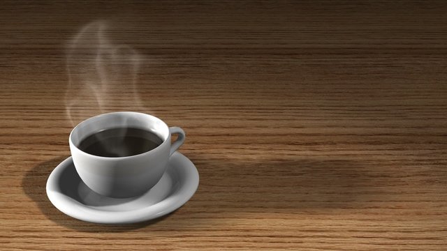 A cup of steaming hot coffee