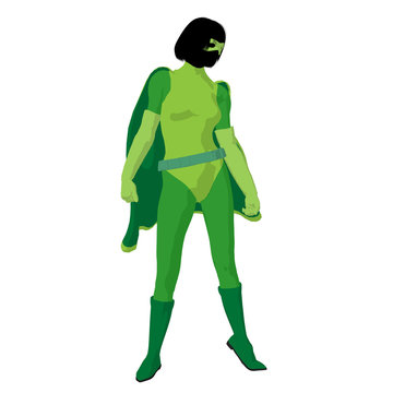 Super Heroine Illustration Silhouette
