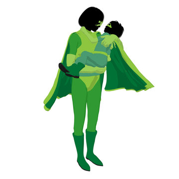 Super Hero Mom Illustration Silhouette