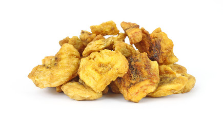 Cooked banana chips with cinnamon