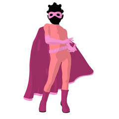 African American Super Hero Girl Illustration Silhouette