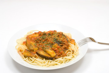 ナスのトマトソーススパゲティ