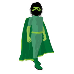 Super Hero Boyl Illustration Silhouette