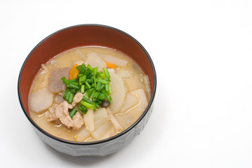 豚汁・亀甲どんぶり盛り
