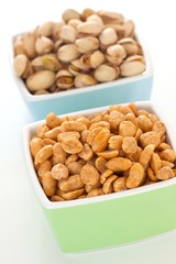 spicy peanuts and pistachios