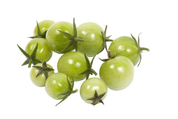 Green tomatoes isolated on white background