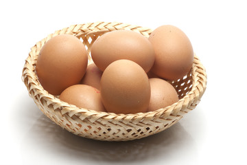 eggs in wicker basket