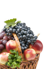 Naklejka na ściany i meble Fruit food objects in a basket