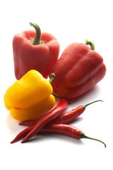 three paprika and three peppers