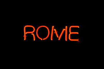 Fototapeta na wymiar Rome neon sign