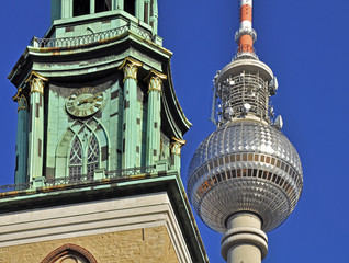 Marienkirche und Fernsehturm, Berlin