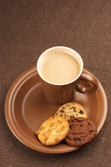 Various cookies and coffee