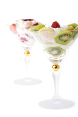 fruit with whipped cream