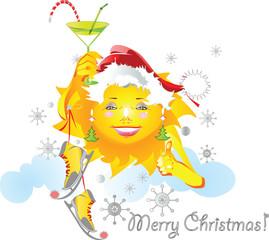 Funny Sun  during Winter Holidays