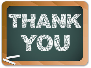 Blackboard with Thank You Message written with Chalk