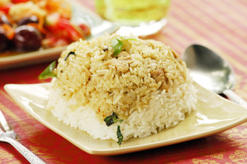 Fried rice with Holy Basil
