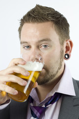 Fototapeta premium Drunken Office Worker Stares