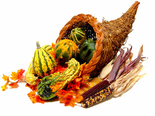 Colorful thanksgiving cornucopia