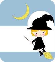 sweet witch on a broom