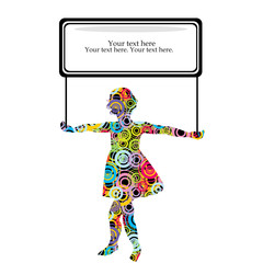 Colored girl holding a banner