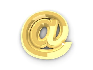 Abstract stylized golden E-mail symbol
