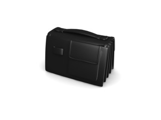 Black mini briefcase isolated on white