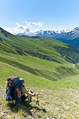 Fototapeta premium Happy hiker girl.