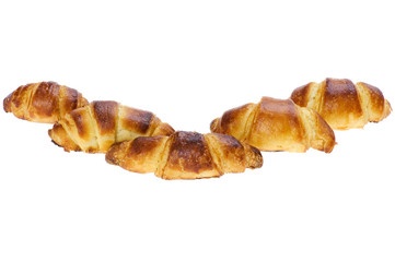 Fresh croissant on white background