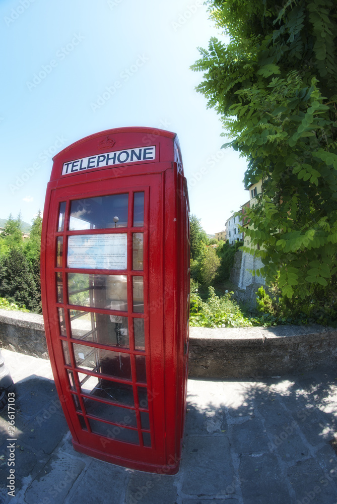 Sticker red cabin in barga