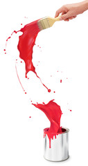 Naklejka premium splashing red paint