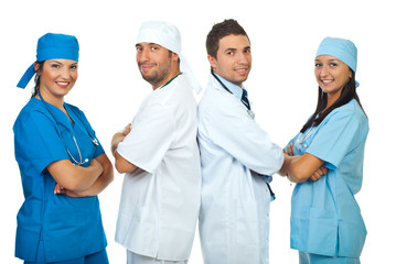 Happy teams of doctors
